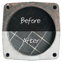 DPF cleaning before and after snapshot
